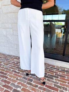 Spring It Girl Trouser - White-400 Pants-SKIES ARE BLUE-July & June Women's Fashion Boutique Located in San Antonio, Texas