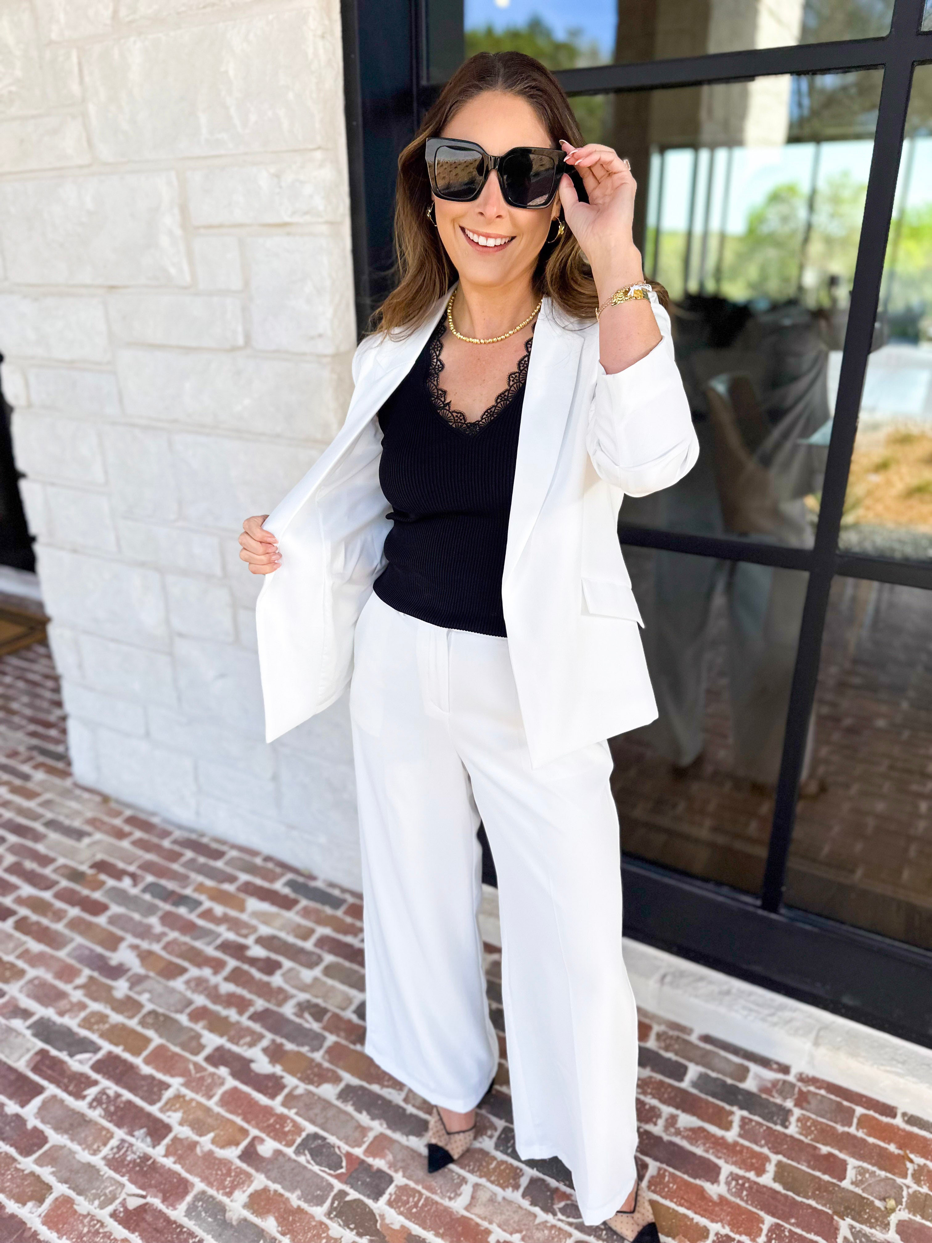 The It Girl Blazer - White-600 Outerwear-SKIES ARE BLUE-July & June Women's Fashion Boutique Located in San Antonio, Texas