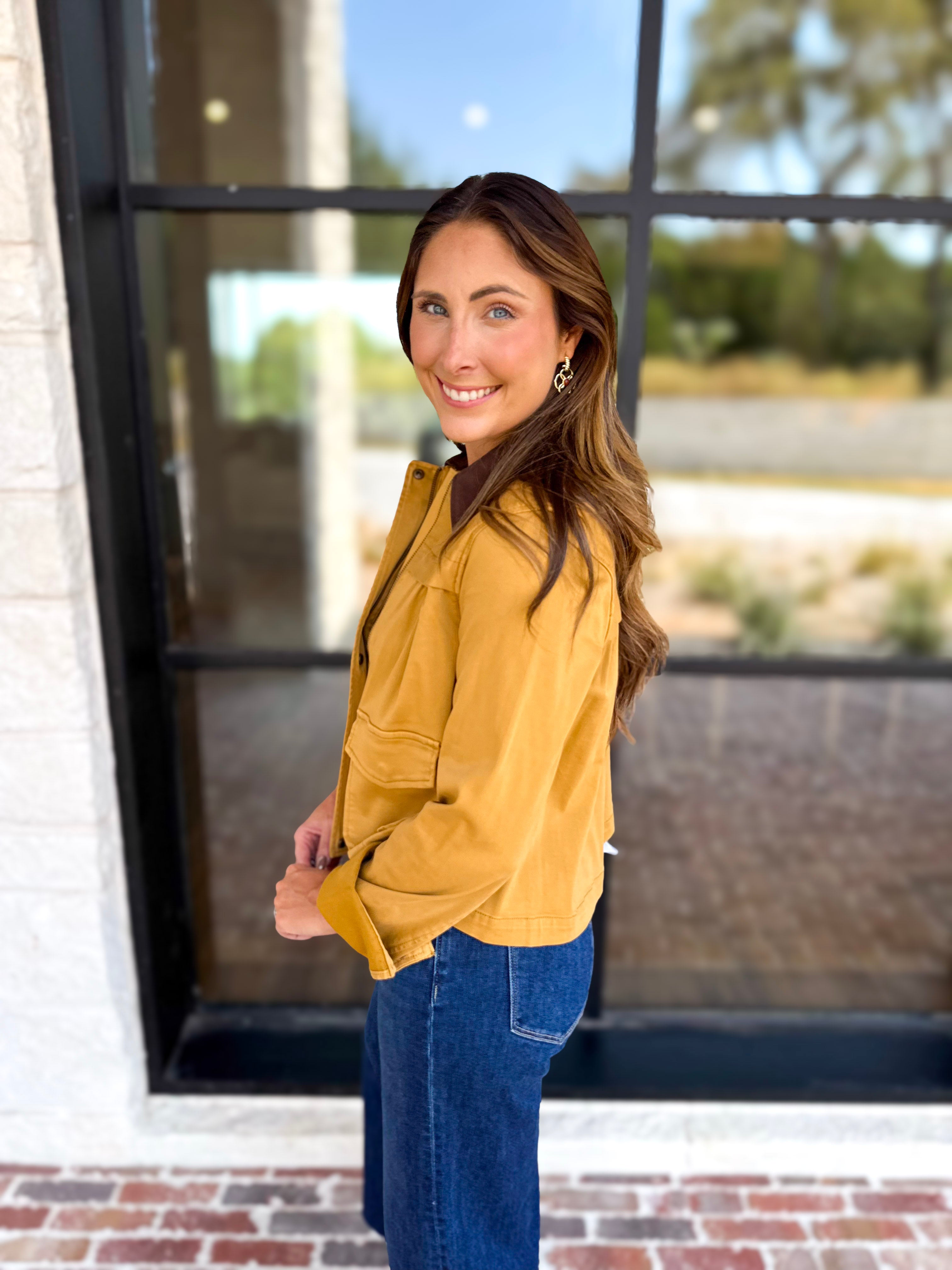 Liverpool - Golden Hour Swing Barn Jacket-600 Outerwear-LIVERPOOL JEANS COMPANY-July & June Women's Fashion Boutique Located in San Antonio, Texas