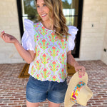 Spring Celebration Blouse - Ivory-200 Fashion Blouses-JODIFL-July & June Women's Fashion Boutique Located in San Antonio, Texas