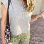 Short Sleeve Everyday Cardigan - Taupe-230 Sweaters/Cardis-DOUBLE ZERO-July & June Women's Fashion Boutique Located in San Antonio, Texas