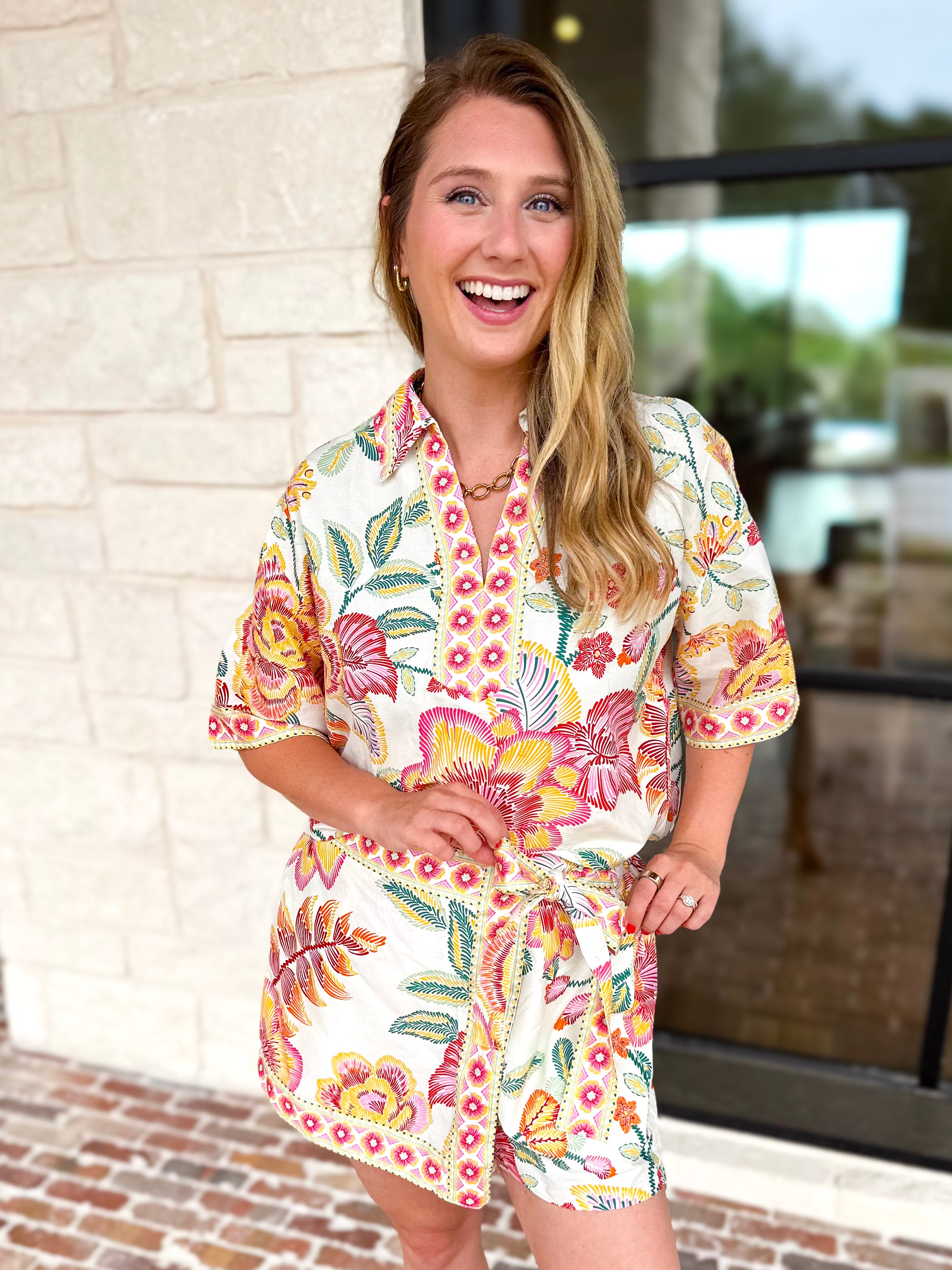 Summer Retreat Skort Set - Pink-510 Mini-ENTRO-July & June Women's Fashion Boutique Located in San Antonio, Texas