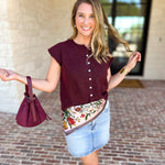 Short Sleeve Everyday Cardigan - Merlot-230 Sweaters/Cardis-DOUBLE ZERO-July & June Women's Fashion Boutique Located in San Antonio, Texas