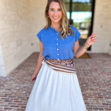 Closet Staple White Midi Skirt-410 Shorts/Skirts-STYLE USA-July & June Women's Fashion Boutique Located in San Antonio, Texas