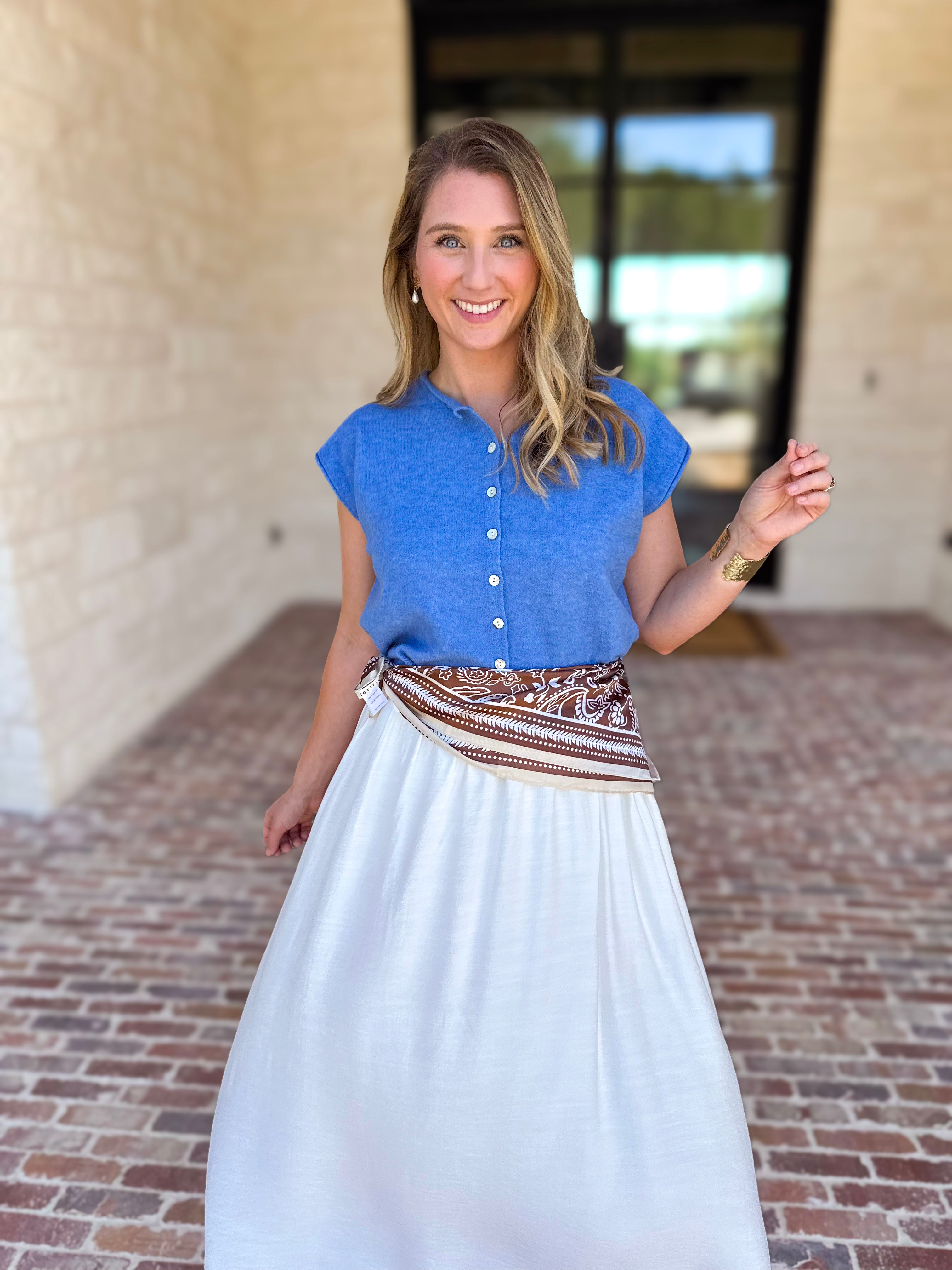 Closet Staple White Midi Skirt-410 Shorts/Skirts-STYLE USA-July & June Women's Fashion Boutique Located in San Antonio, Texas