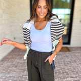 Liverpool - Cropped Olive Green Drawstring Trousers-400 Pants-LIVERPOOL JEANS COMPANY-July & June Women's Fashion Boutique Located in San Antonio, Texas