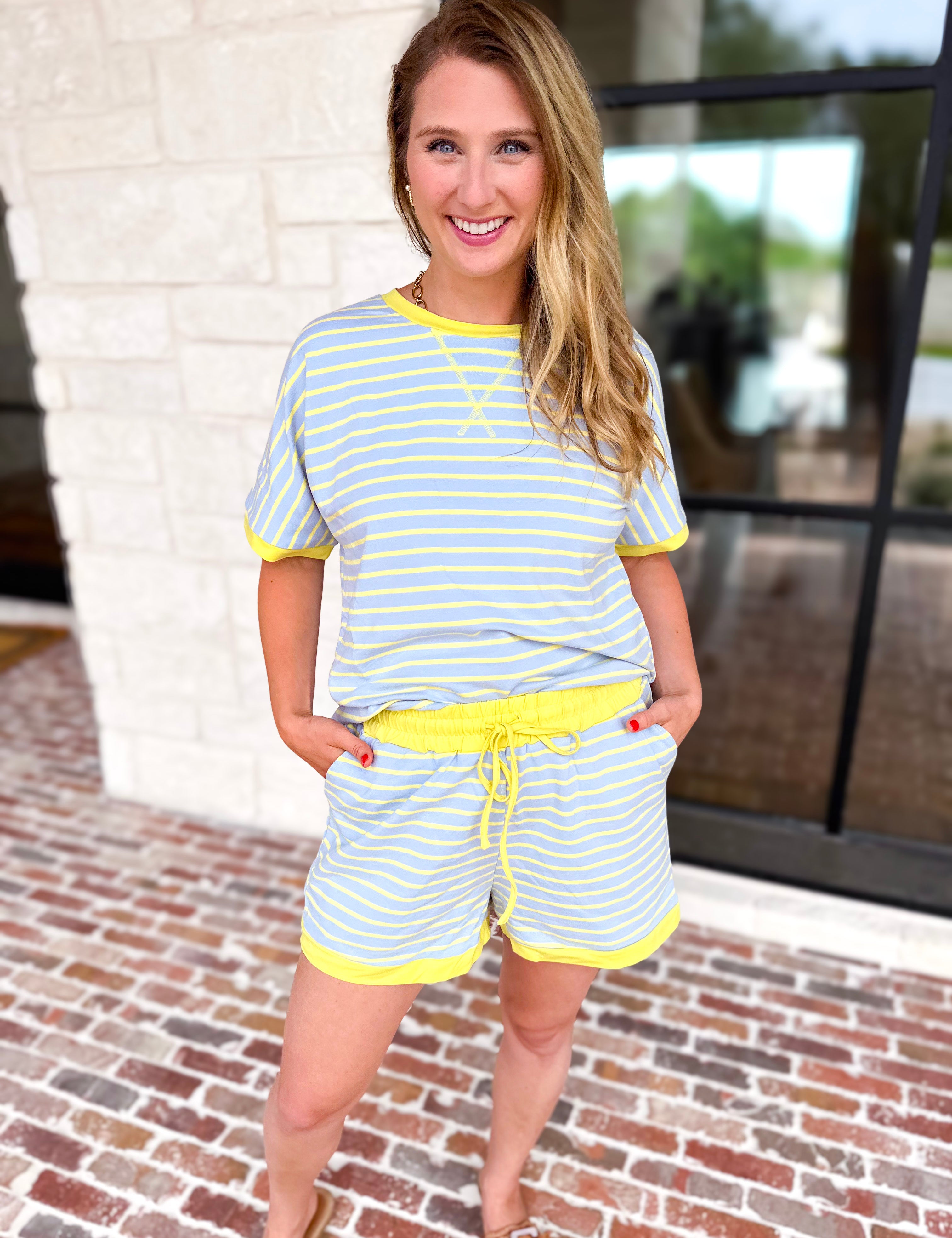 Lemon & Sky Blue Travel Set-300 Athleisure/Lounge-JODIFL-July & June Women's Fashion Boutique Located in San Antonio, Texas