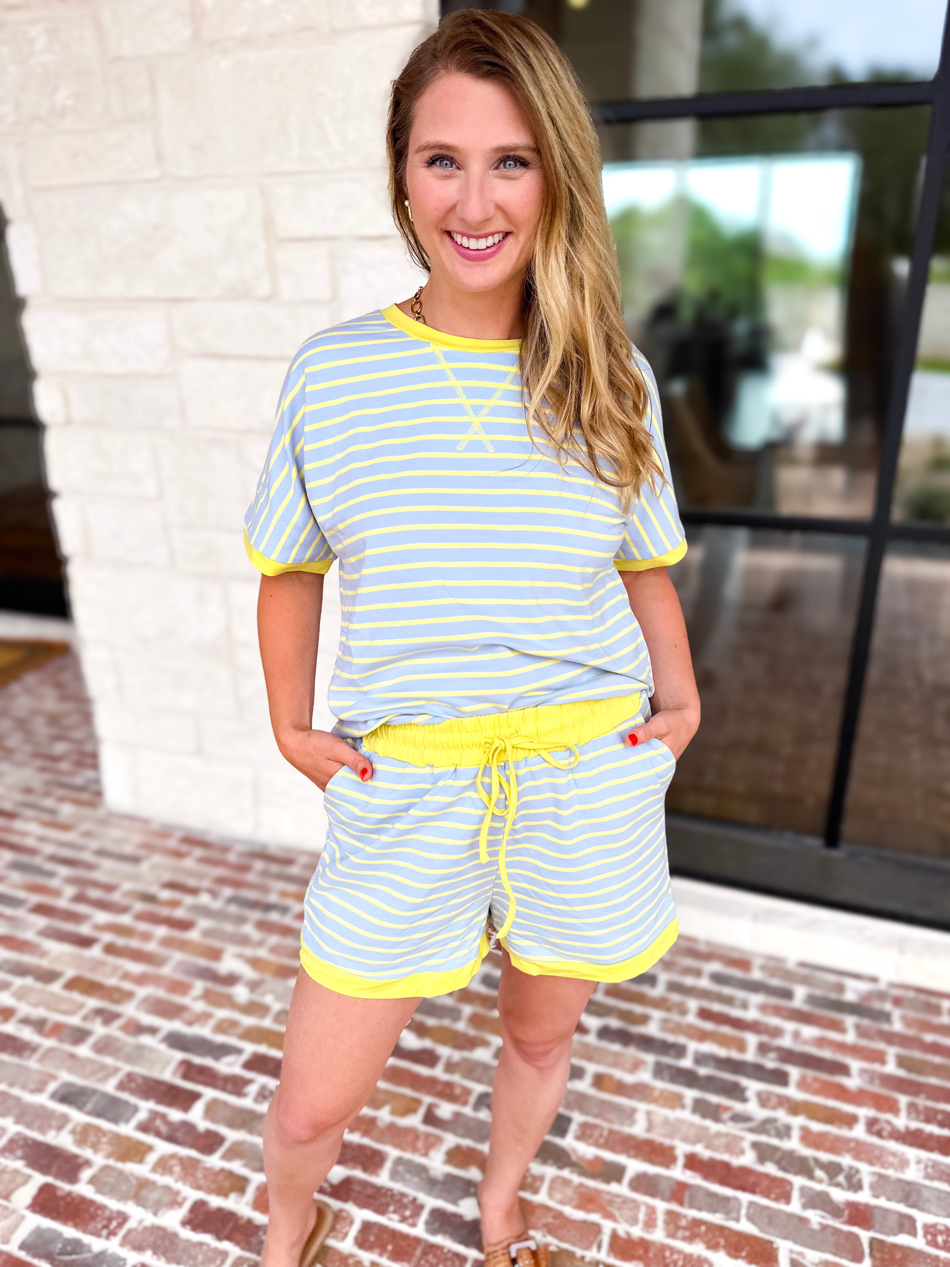 Lemon & Sky Blue Travel Set-300 Athleisure/Lounge-JODIFL-July & June Women's Fashion Boutique Located in San Antonio, Texas