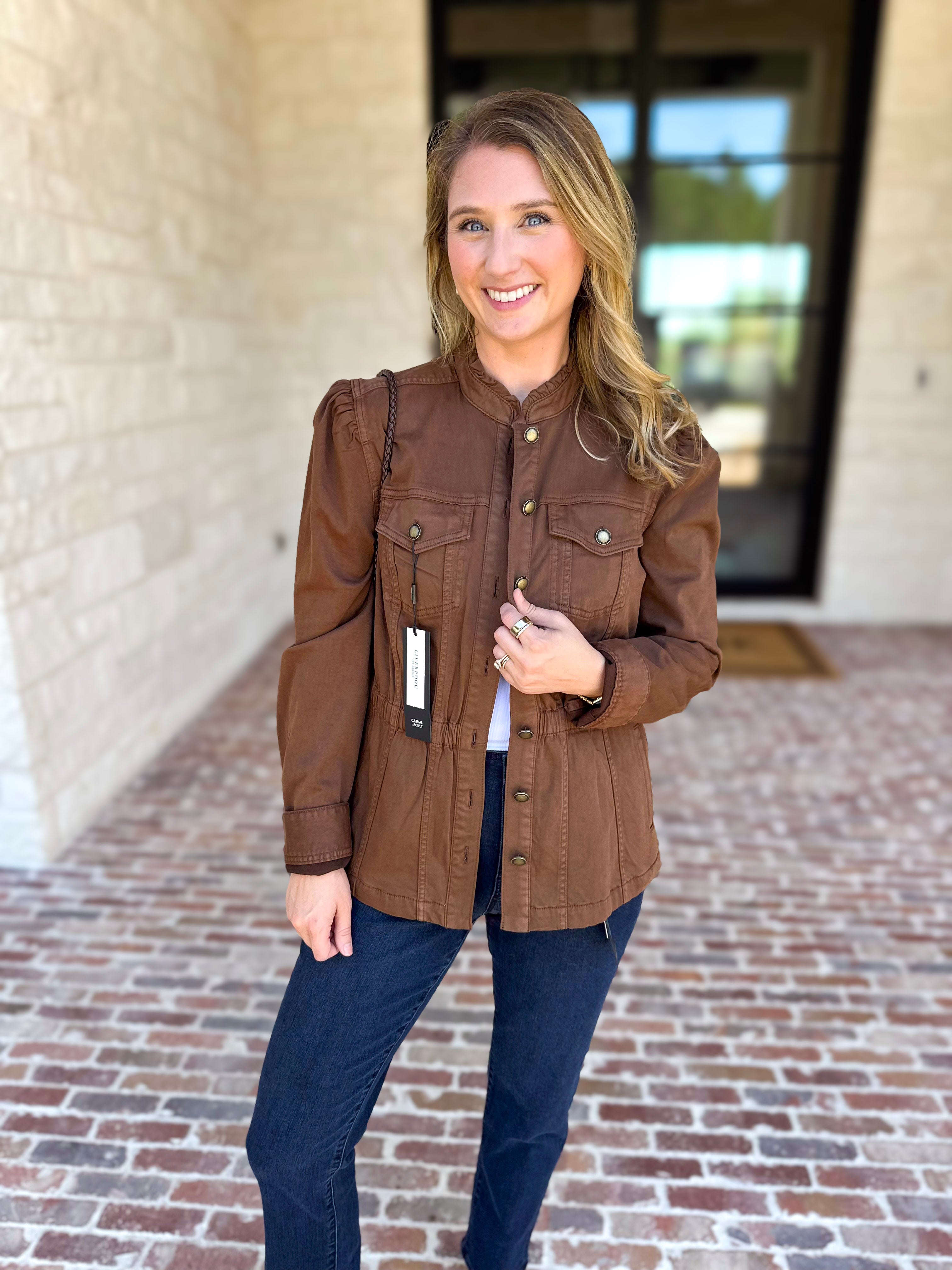 Liverpool - City Girl Puff Sleeve Trucker Jacket-600 Outerwear-LIVERPOOL JEANS COMPANY-July & June Women's Fashion Boutique Located in San Antonio, Texas