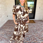 Mocha Magnolia Midi Dress-500 Midi-ENTRO-July & June Women's Fashion Boutique Located in San Antonio, Texas