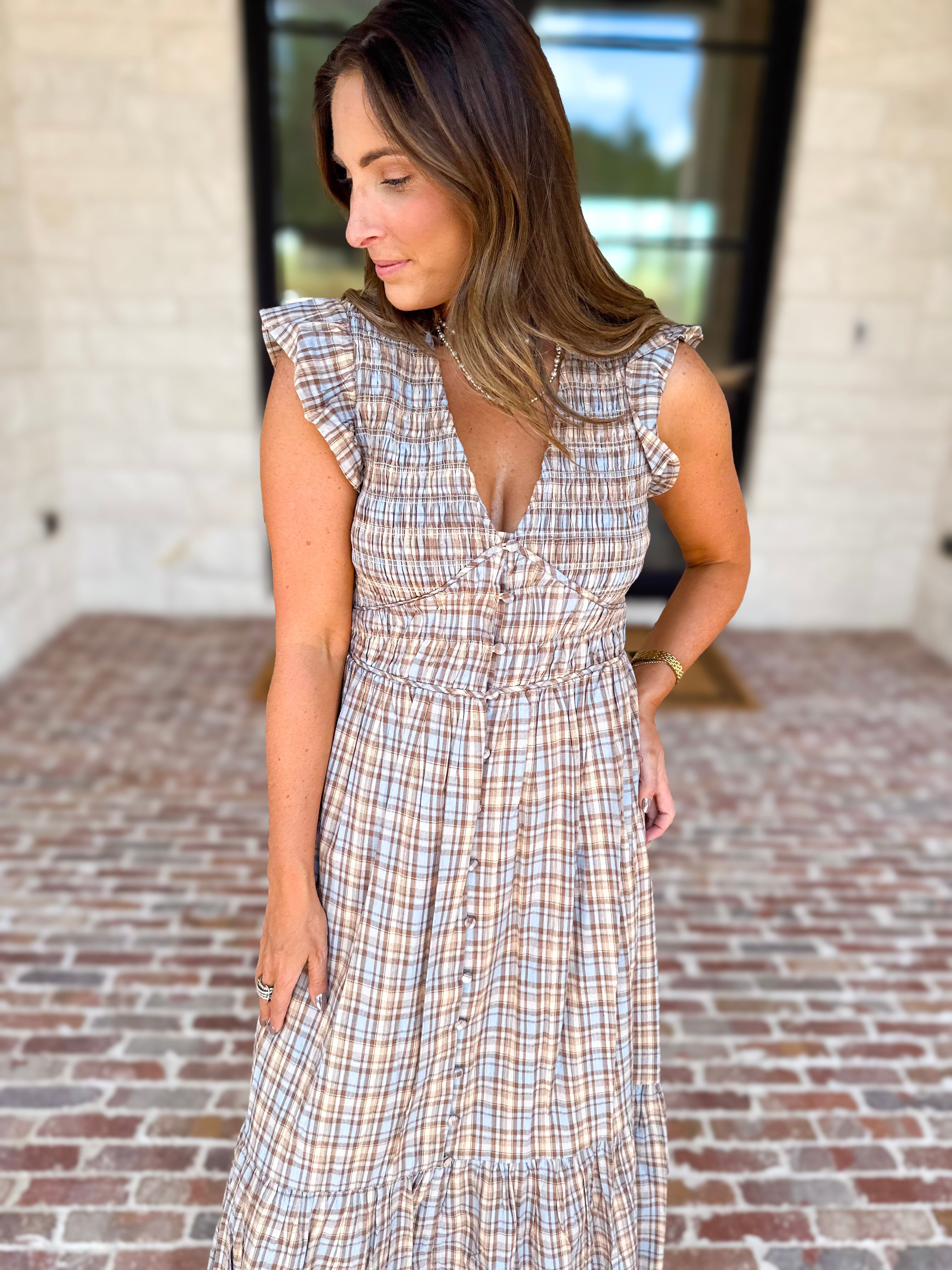 Fall Muse Midi Dress-500 Midi-FATE-July & June Women's Fashion Boutique Located in San Antonio, Texas