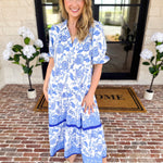 Mary Square - Porcelain Vines Midi Dress-500 Midi-MARY SQUARE-July & June Women's Fashion Boutique Located in San Antonio, Texas