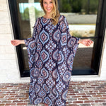 Easy Escape Caftan Midi Dress-500 Midi-TCEC-July & June Women's Fashion Boutique Located in San Antonio, Texas