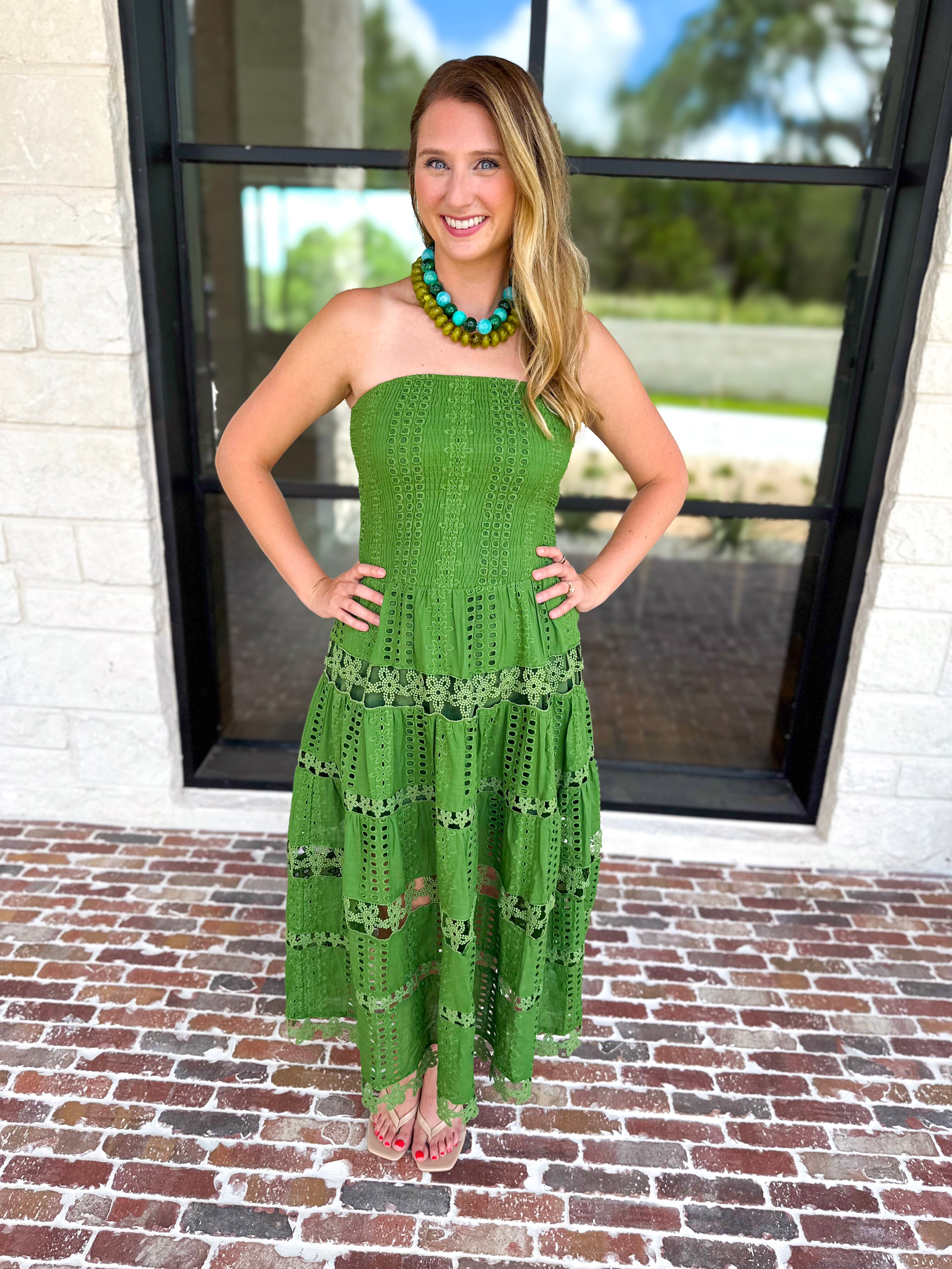 The Lexi Midi Dress - Vineyard Green-500 Midi-STRUT & BOLT-July & June Women's Fashion Boutique Located in San Antonio, Texas