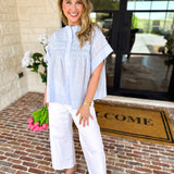 Sweet Blue Blouse-200 Fashion Blouses-FATE-July & June Women's Fashion Boutique Located in San Antonio, Texas