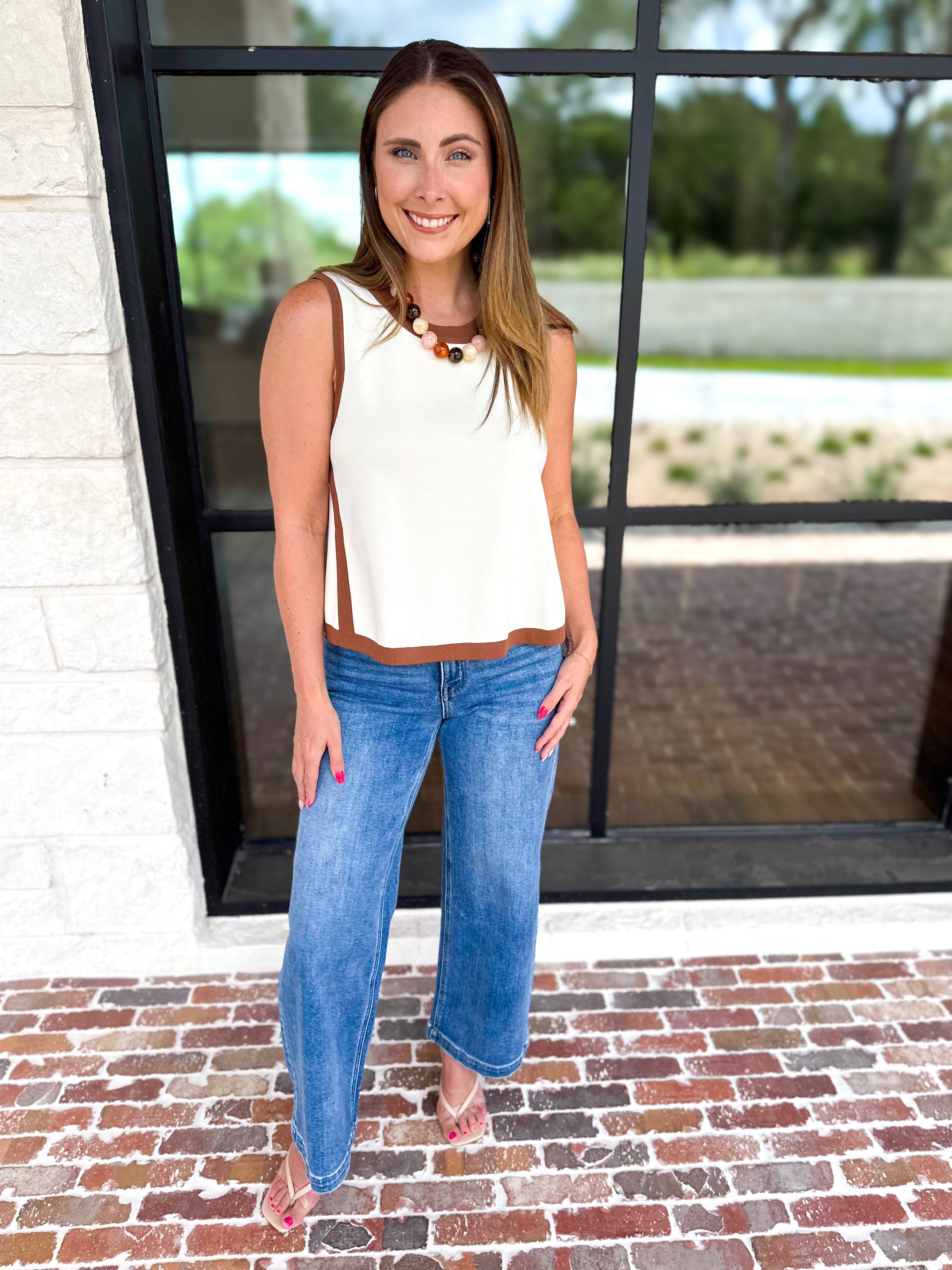 The Sutton A-Line Tank - Cream-200 Fashion Blouses-ENTRO-July & June Women's Fashion Boutique Located in San Antonio, Texas