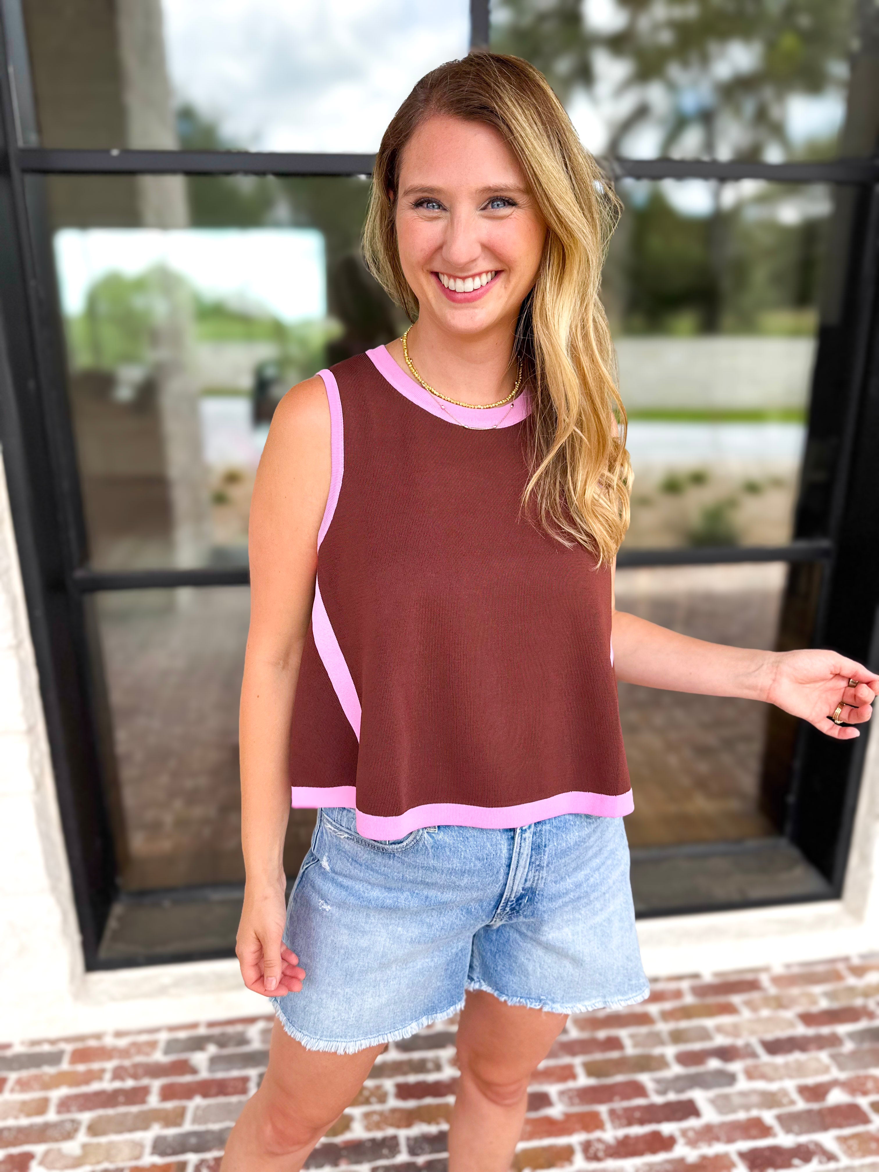 The Sutton A-Line Tank - Chocolate Brown-200 Fashion Blouses-ENTRO-July & June Women's Fashion Boutique Located in San Antonio, Texas