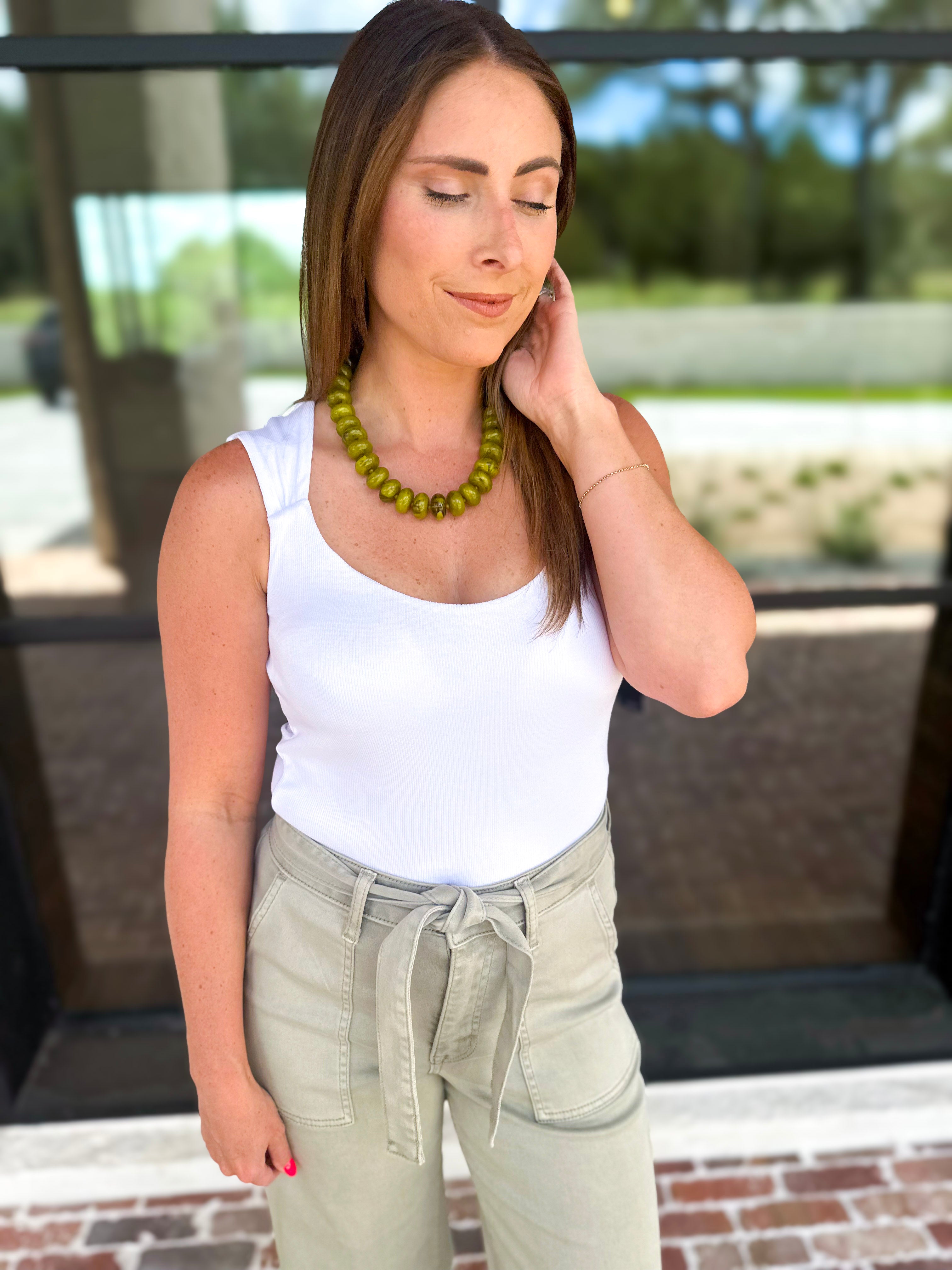 Liverpool - The Signature Scoop Neck Tank - Ivory-210 Casual Blouses-LIVERPOOL JEANS COMPANY-July & June Women's Fashion Boutique Located in San Antonio, Texas