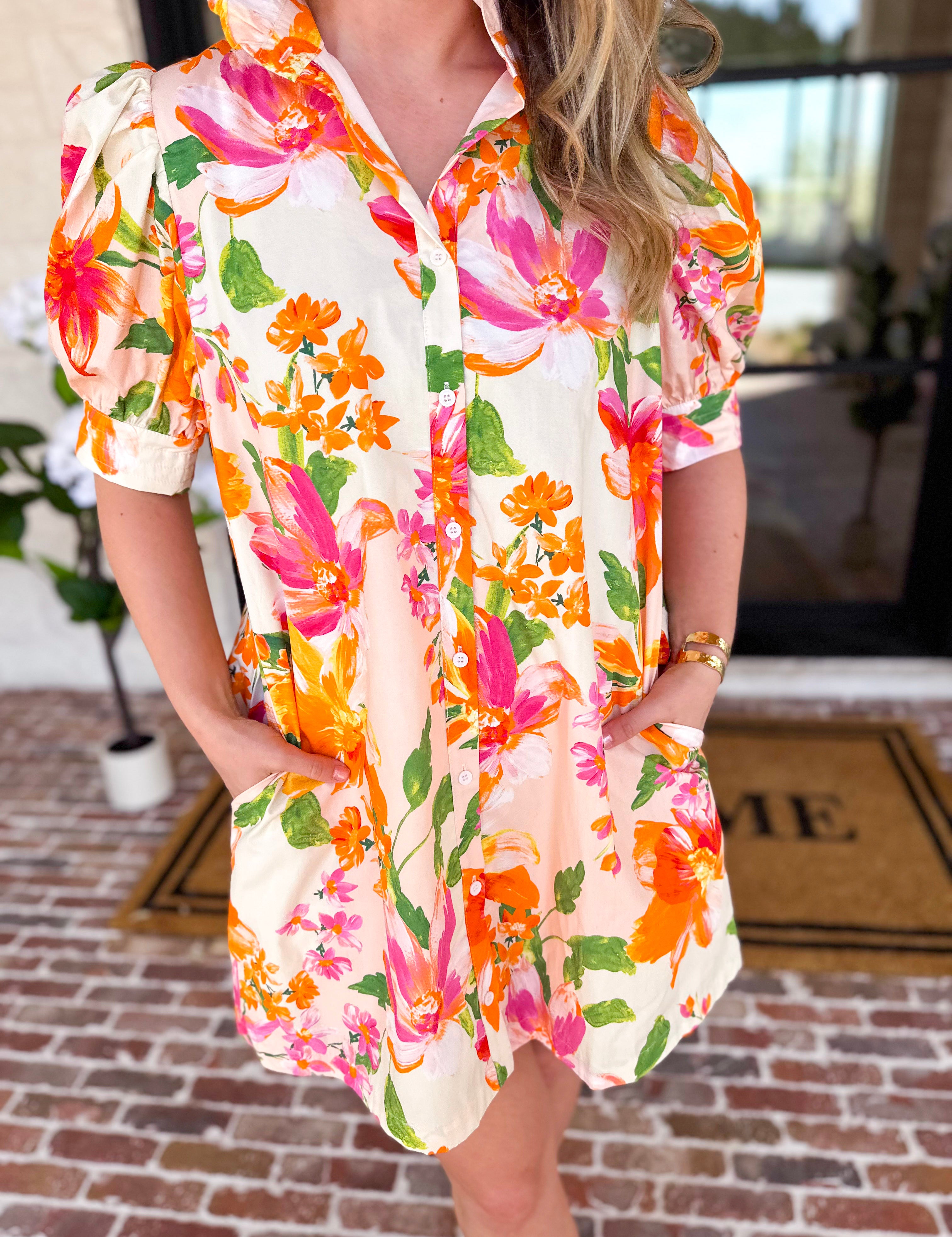 Sun Kissed Floral Mini Dress-510 Mini-FATE-July & June Women's Fashion Boutique Located in San Antonio, Texas