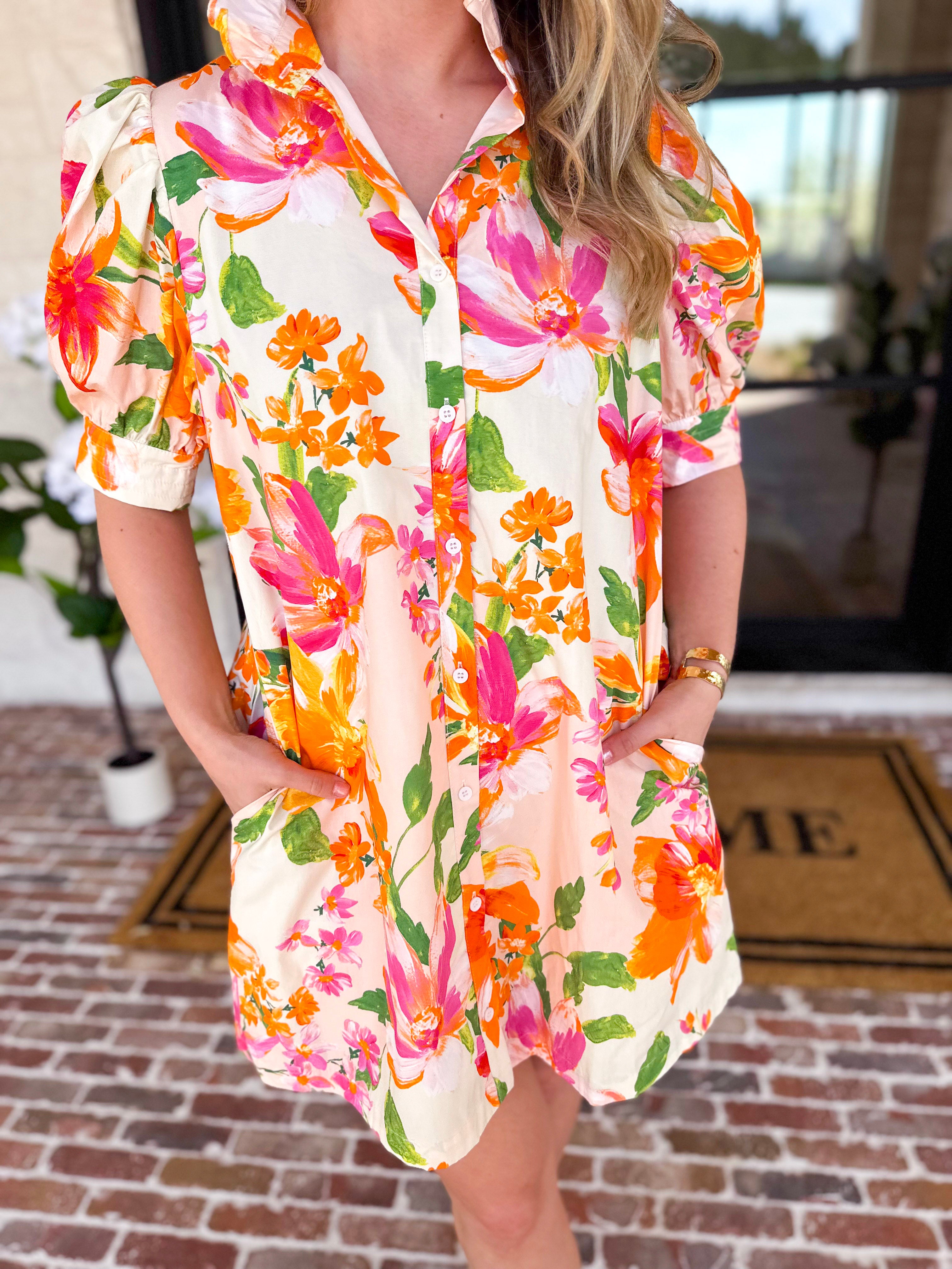 Sun Kissed Floral Mini Dress-510 Mini-FATE-July & June Women's Fashion Boutique Located in San Antonio, Texas