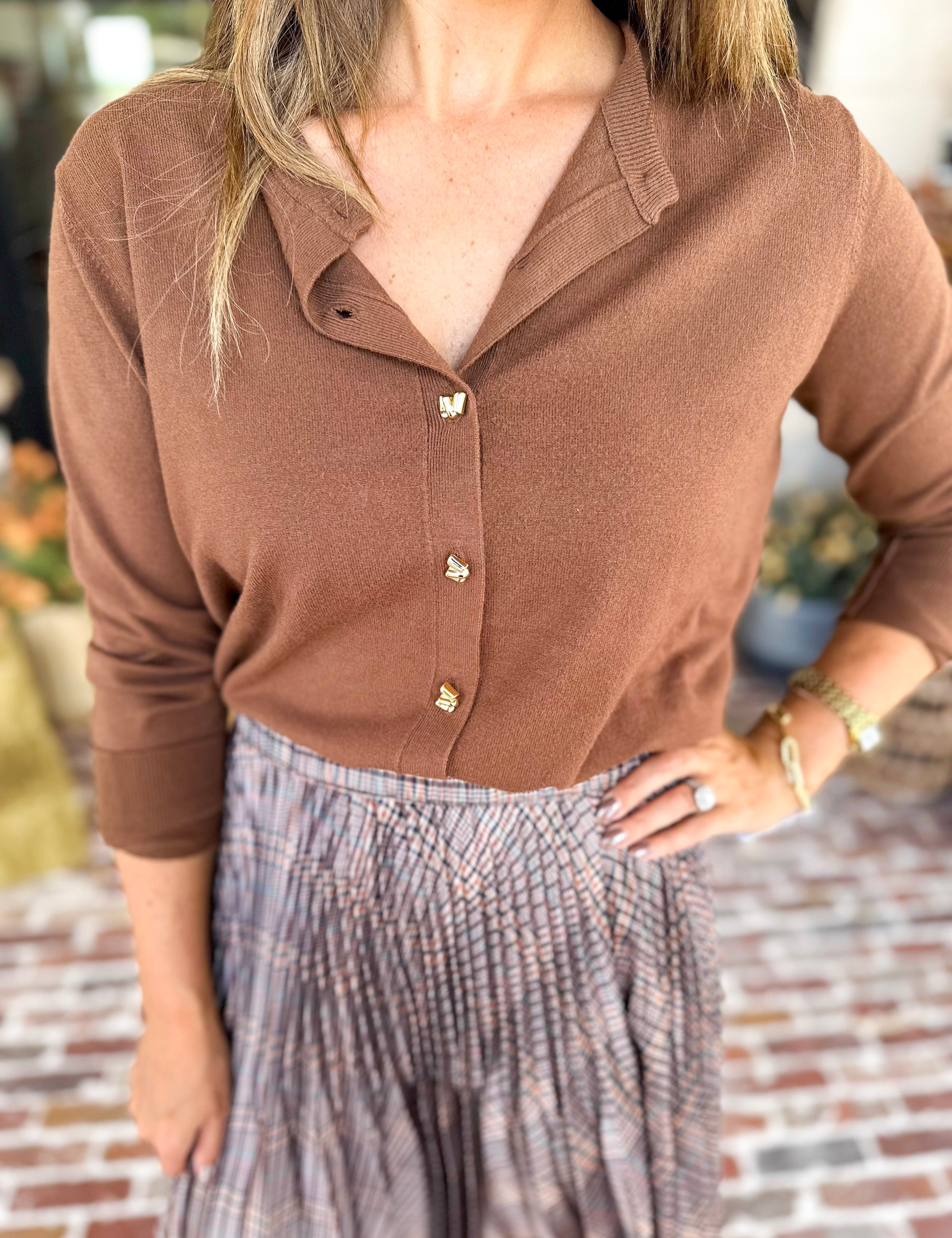 The Forever Favorite Cardigan - Brown-230 Sweaters/Cardis-SKIES ARE BLUE-July & June Women's Fashion Boutique Located in San Antonio, Texas
