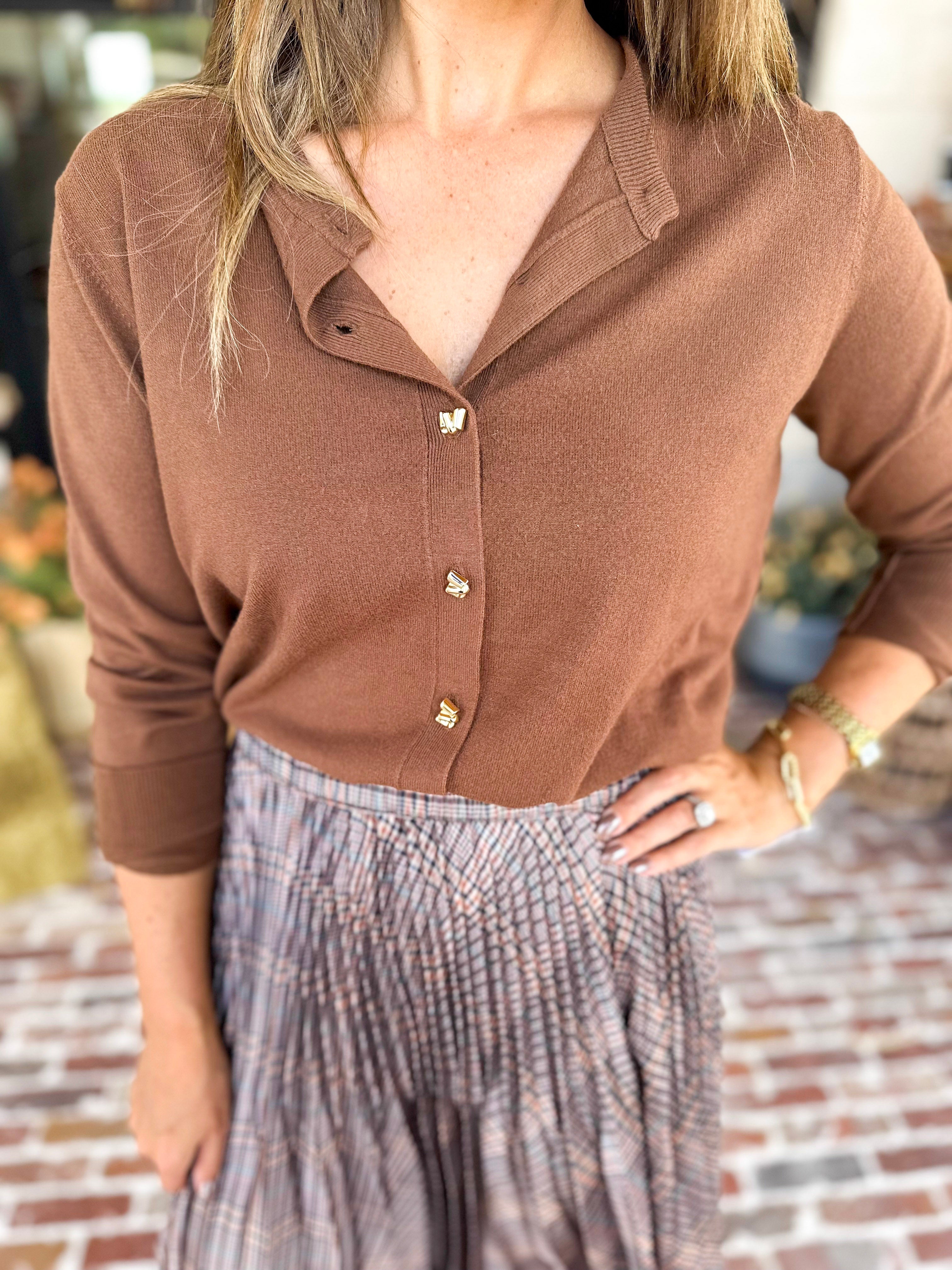 The Forever Favorite Cardigan - Brown-230 Sweaters/Cardis-SKIES ARE BLUE-July & June Women's Fashion Boutique Located in San Antonio, Texas