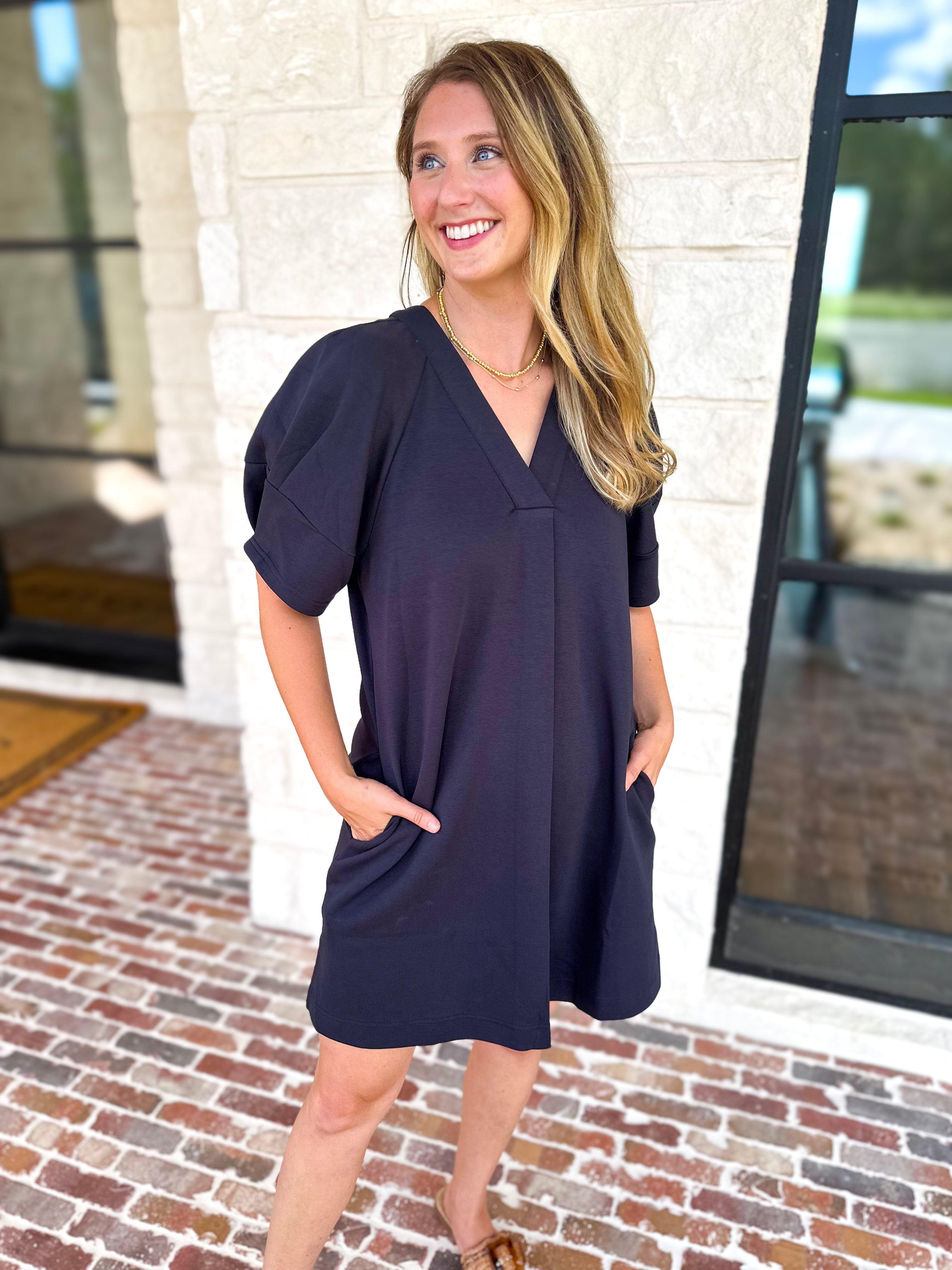 Comfy & Classy Navy Mini Dress-510 Mini-JODIFL-July & June Women's Fashion Boutique Located in San Antonio, Texas