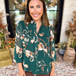Evergreen Charm Blouse-200 Fashion Blouses-FATE-July & June Women's Fashion Boutique Located in San Antonio, Texas