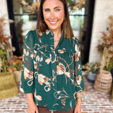 Evergreen Charm Blouse-200 Fashion Blouses-FATE-July & June Women's Fashion Boutique Located in San Antonio, Texas