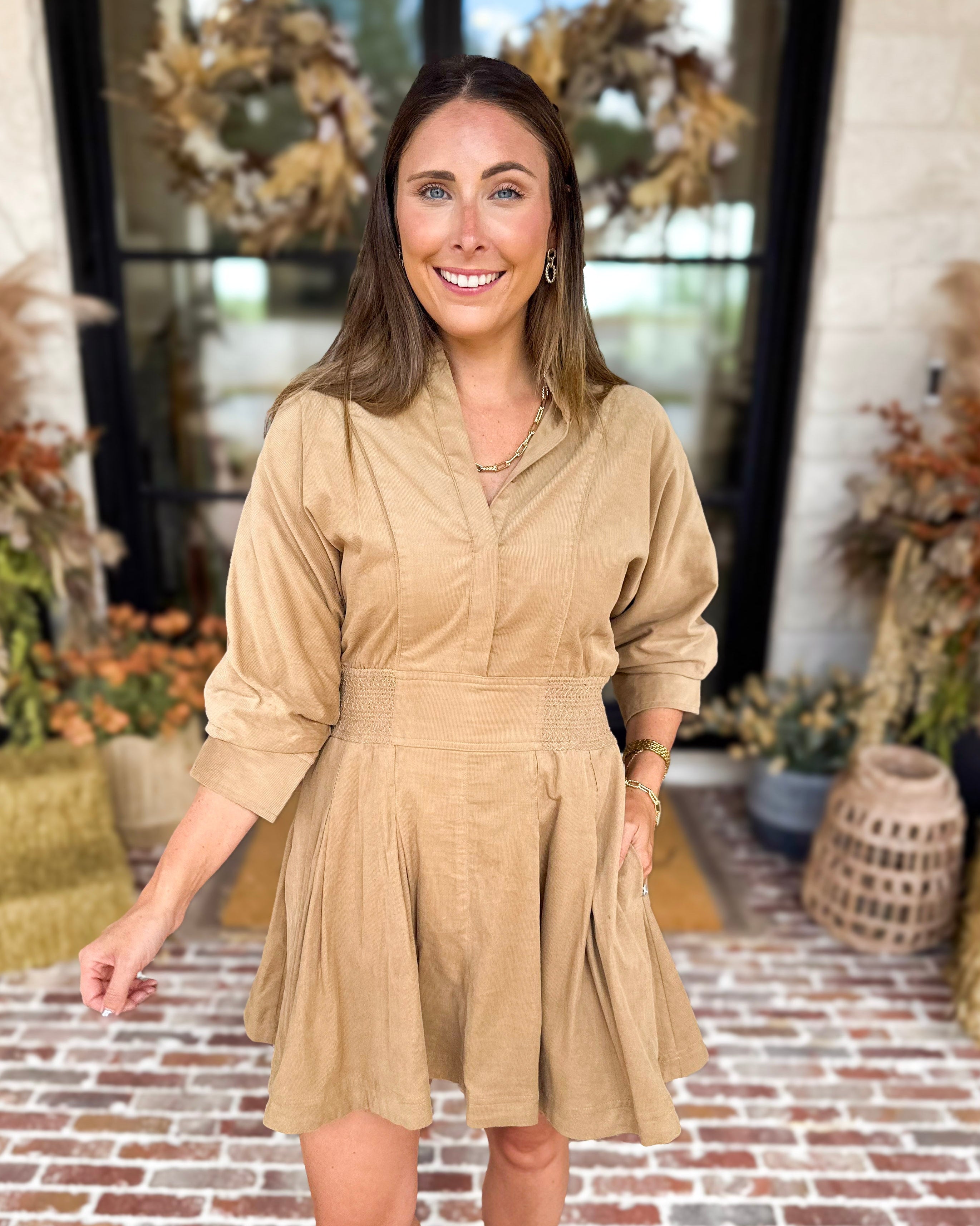Current Air - Sophisticated Suede Camel Mini Dress-510 Mini-CURRENT AIR CLOTHING-July & June Women's Fashion Boutique Located in San Antonio, Texas