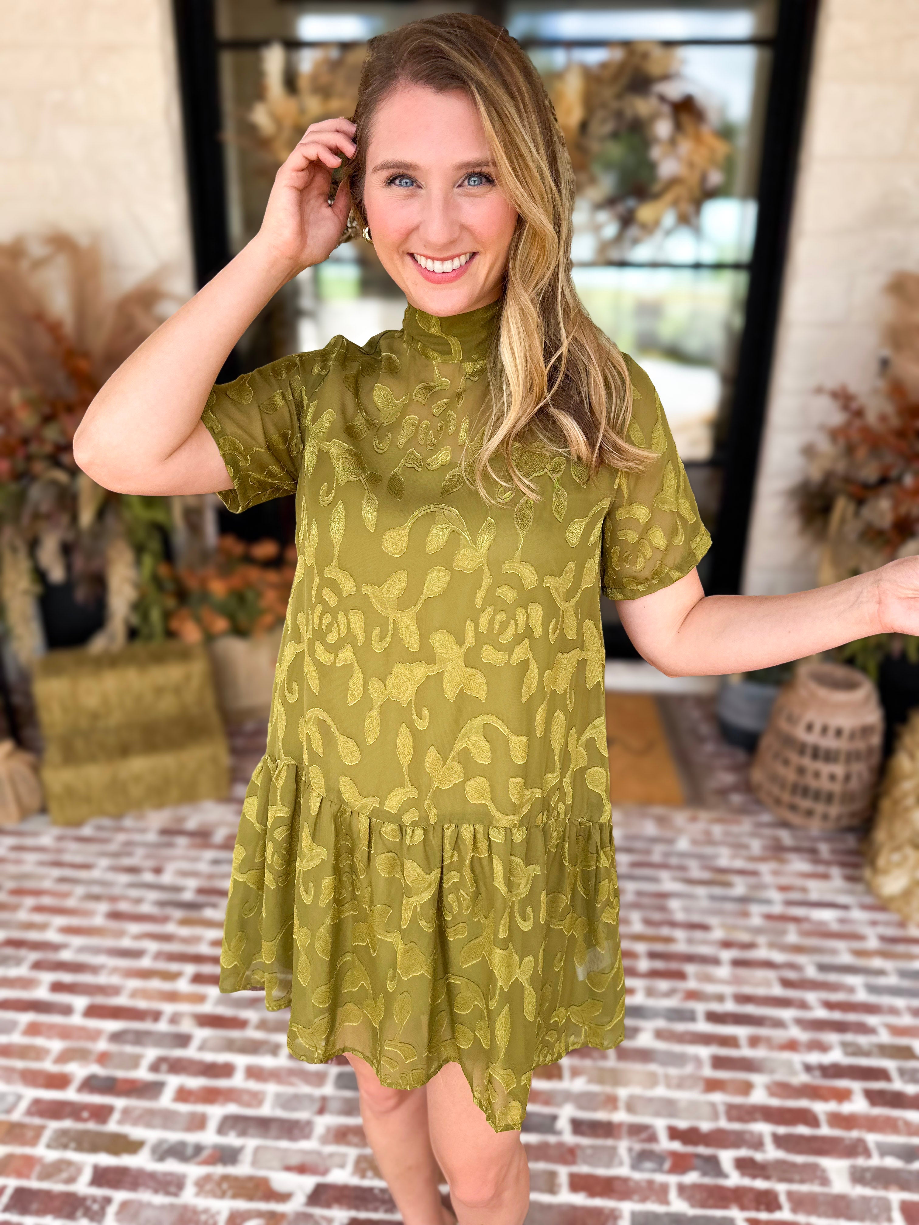 The Afterglow Olive Mini Dress-510 Mini-TCEC-July & June Women's Fashion Boutique Located in San Antonio, Texas