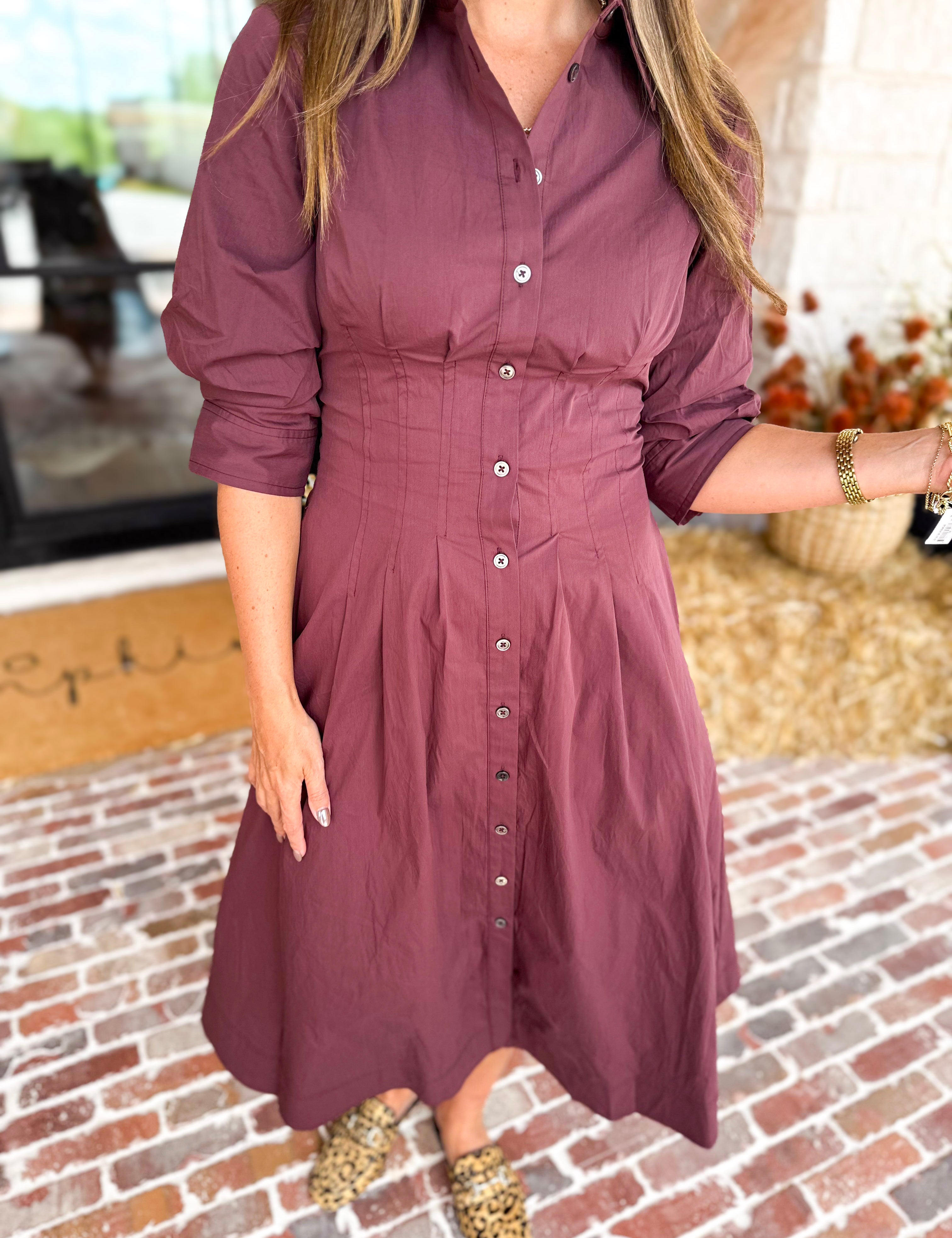 Current Air - Perfectly Refined Midi Dress-500 Midi-CURRENT AIR CLOTHING-July & June Women's Fashion Boutique Located in San Antonio, Texas