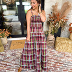 Cranberry Grove Plaid Sweetheart Midi Dress-500 Midi-TCEC-July & June Women's Fashion Boutique Located in San Antonio, Texas