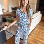 Mary Square - Ivy Navy Script PJ Pant Set-300 Athleisure/Lounge-MARY SQUARE-July & June Women's Fashion Boutique Located in San Antonio, Texas