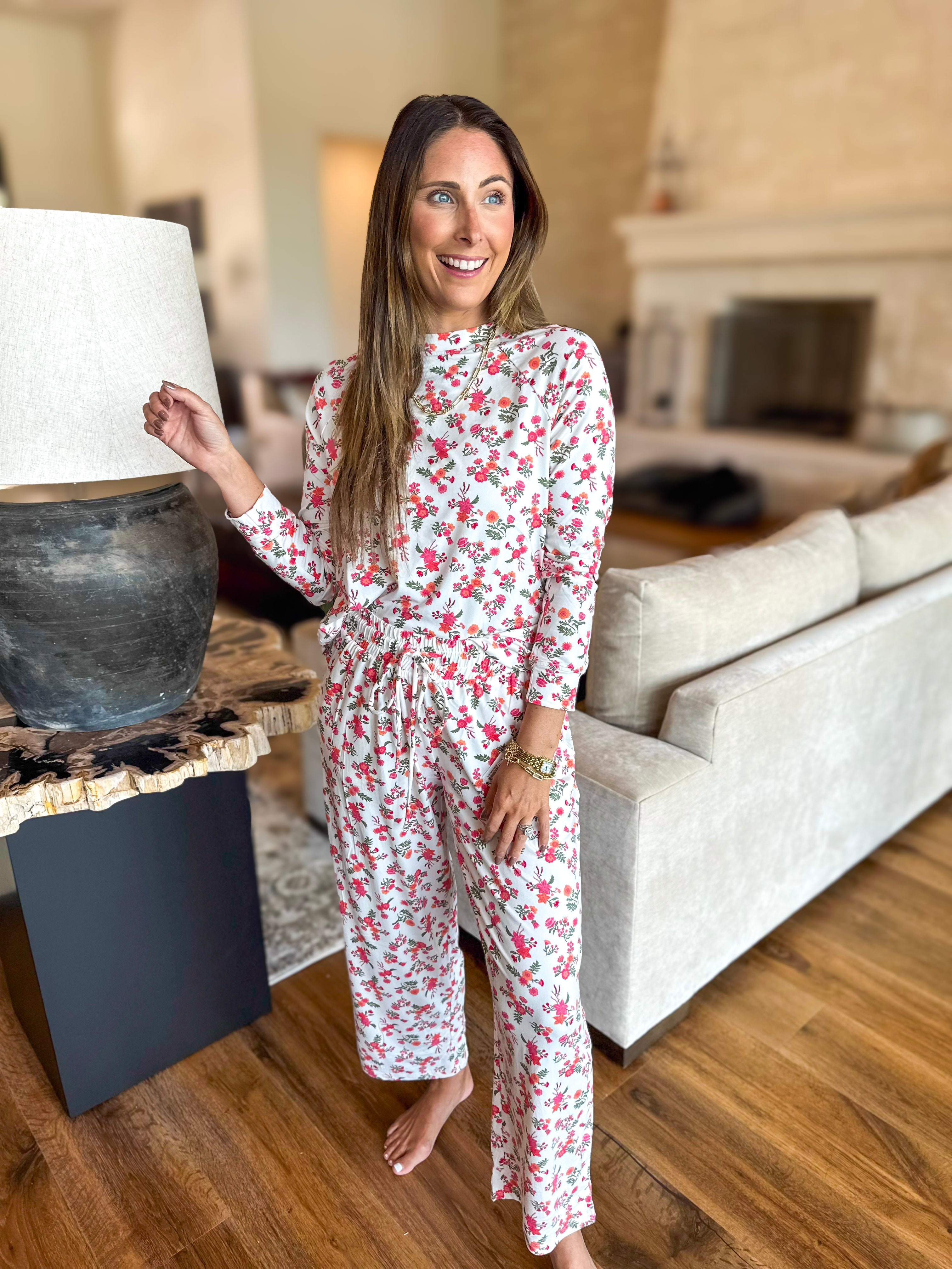 Mary Square - Mistflower Berry PJ Pant Set-300 Athleisure/Lounge-MARY SQUARE-July & June Women's Fashion Boutique Located in San Antonio, Texas