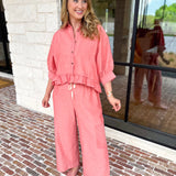 The Alys Pant - Coral-400 Pants-POLOGRAM-July & June Women's Fashion Boutique Located in San Antonio, Texas