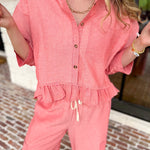 The Alys Blouse - Coral-200 Fashion Blouses-POLOGRAM-July & June Women's Fashion Boutique Located in San Antonio, Texas