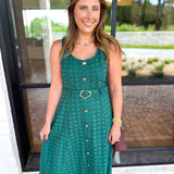 The Social Hour Midi Dress - Hunter Green-500 Midi-ENTRO-July & June Women's Fashion Boutique Located in San Antonio, Texas