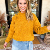 Liverpool - Golden Harvest Mock Neck Sweater-230 Sweaters/Cardis-LIVERPOOL JEANS COMPANY-July & June Women's Fashion Boutique Located in San Antonio, Texas
