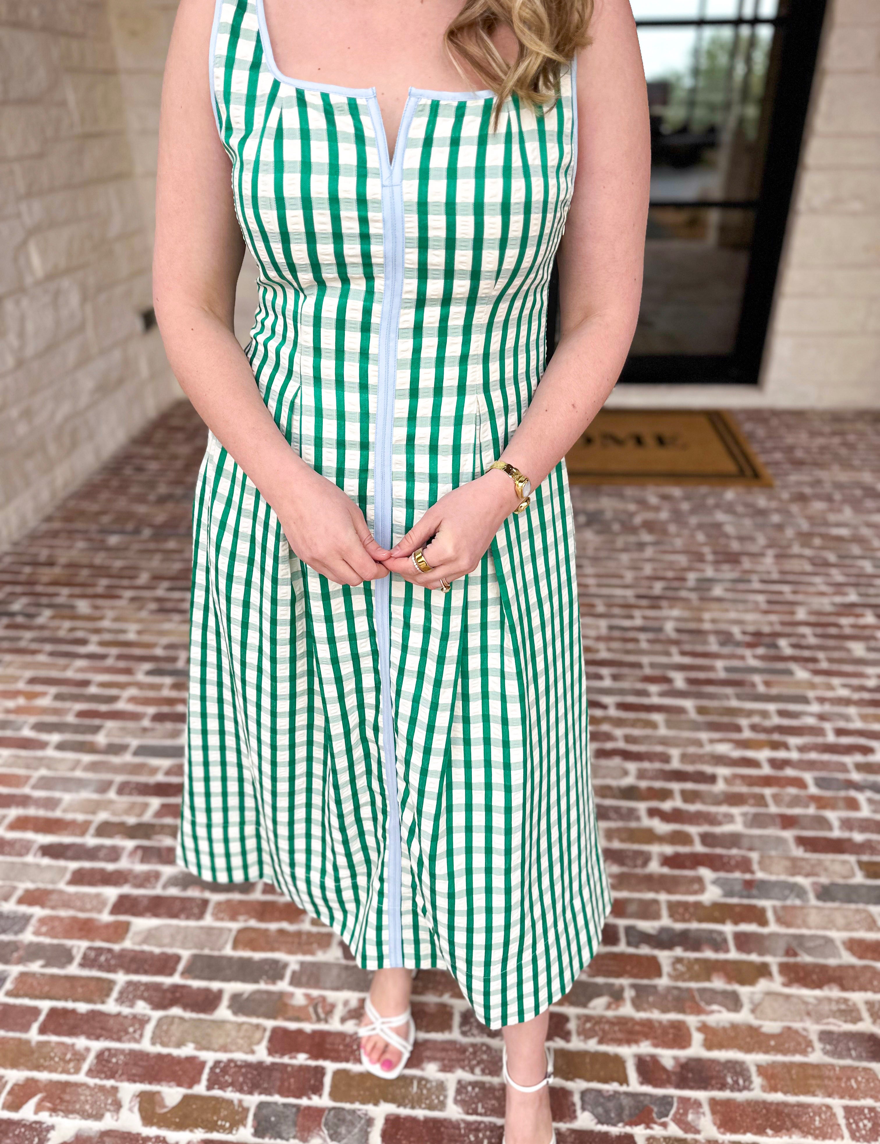 THML - Spring Gingham Midi Dress-500 Midi-THML-July & June Women's Fashion Boutique Located in San Antonio, Texas