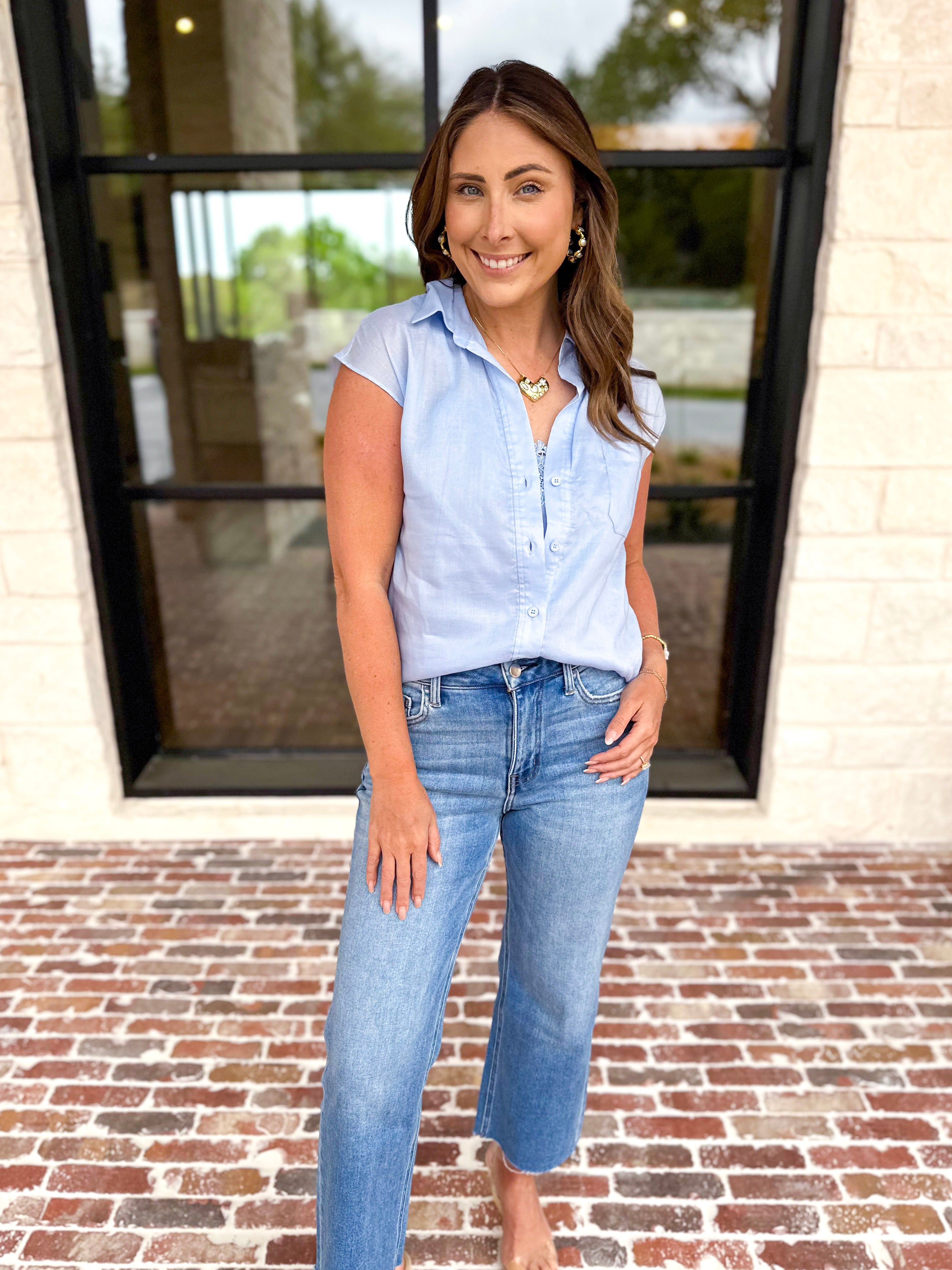 Vervet - High Rise Cropped Slim Wide Leg Jeans-400 Pants-VEVERT BY FLYING MONKEY-July & June Women's Fashion Boutique Located in San Antonio, Texas