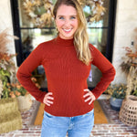Liverpool - Warm Cayenne Turtleneck Sweater-230 Sweaters/Cardis-LIVERPOOL JEANS COMPANY-July & June Women's Fashion Boutique Located in San Antonio, Texas