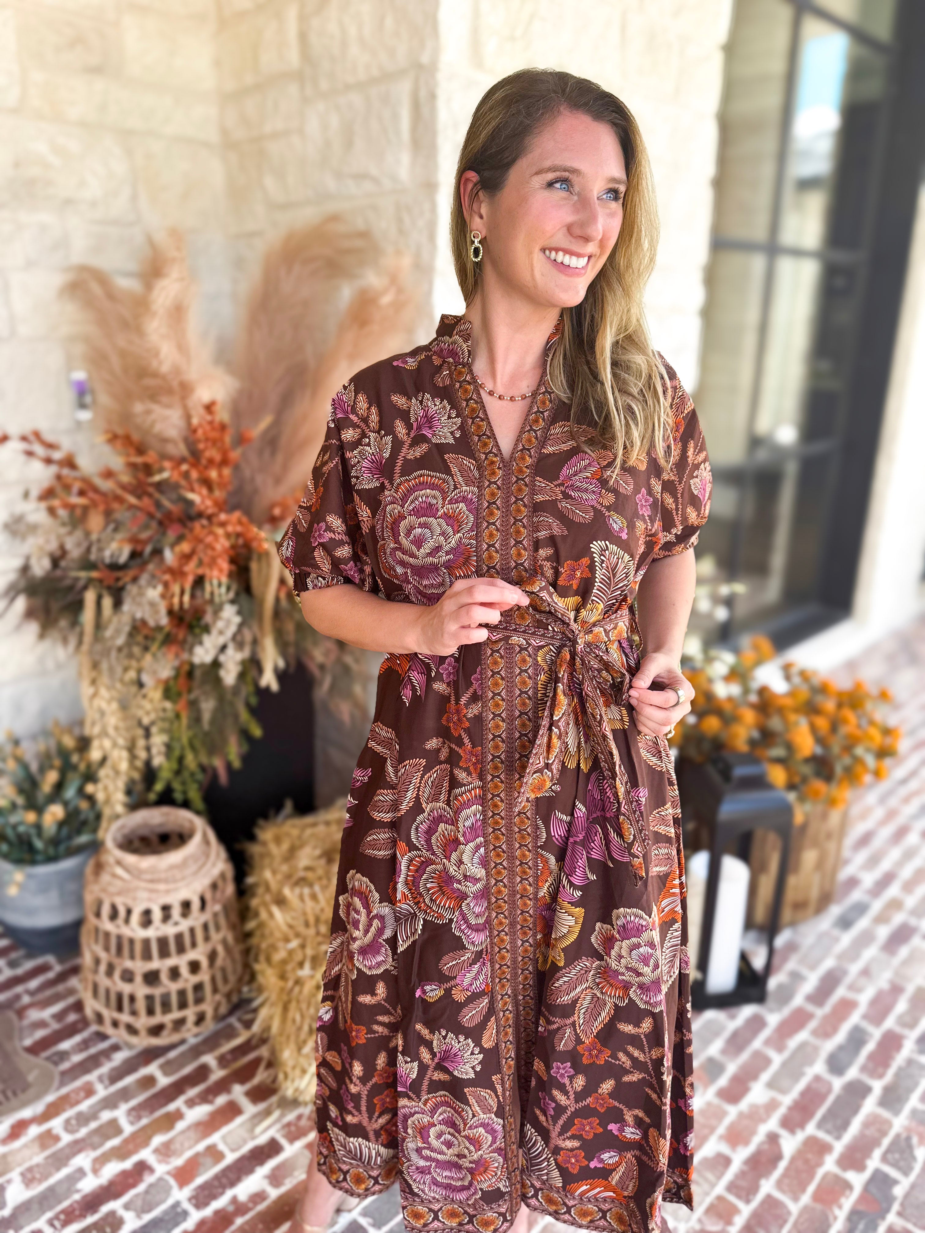 The Spiced Harvest Midi Dress-500 Midi-ENTRO-July & June Women's Fashion Boutique Located in San Antonio, Texas