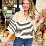 Cozy Weekend Sweater Top - Cream-230 Sweaters/Cardis-ENTRO-July & June Women's Fashion Boutique Located in San Antonio, Texas