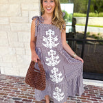 Plaid About You Midi Dress - Chocolate-500 Midi-ENTRO-July & June Women's Fashion Boutique Located in San Antonio, Texas