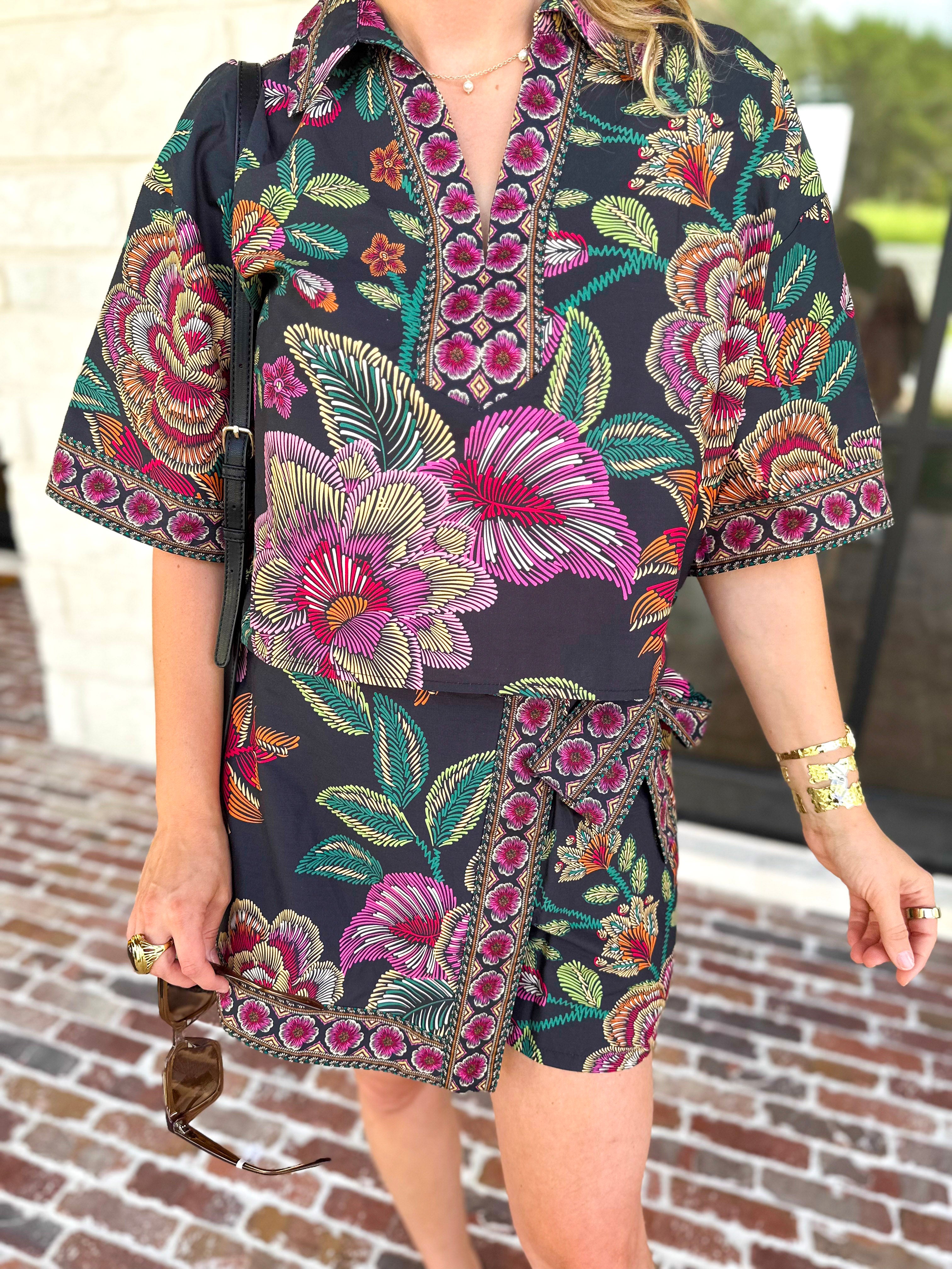 The Retreat Skort Set - Black-510 Mini-ENTRO-July & June Women's Fashion Boutique Located in San Antonio, Texas