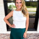 Liverpool - Classic Boatneck Knit Tank - White-210 Casual Blouses-LIVERPOOL JEANS COMPANY-July & June Women's Fashion Boutique Located in San Antonio, Texas