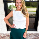 Liverpool - Classic Boatneck Knit Tank - White-210 Casual Blouses-LIVERPOOL JEANS COMPANY-July & June Women's Fashion Boutique Located in San Antonio, Texas