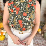 THML - Marigold Garden Sleevless Blouse-200 Fashion Blouses-THML-July & June Women's Fashion Boutique Located in San Antonio, Texas