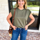 Chic Essentials Top - Olive-210 Casual Blouses-ENTRO-July & June Women's Fashion Boutique Located in San Antonio, Texas